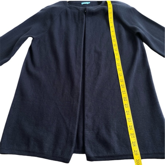J. McLaughlin Corver Knit Cardigan Navy Blue Long Sleeve Zebra Cuffs - Picture 8 of 9